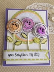 Watercolored flowers with secondary colors